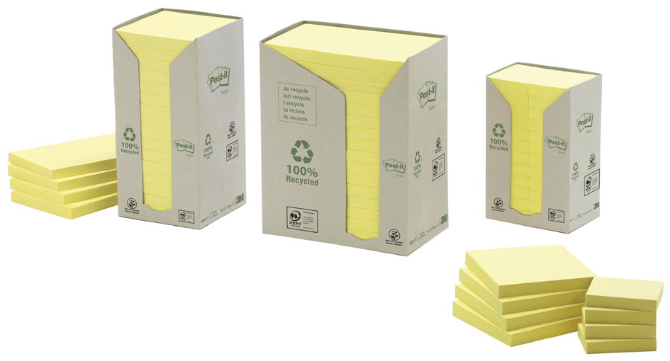 Post-it Haftnotizen Recycling Notes, 76 x 76 mm, 18+6 GRATIS von Post-It