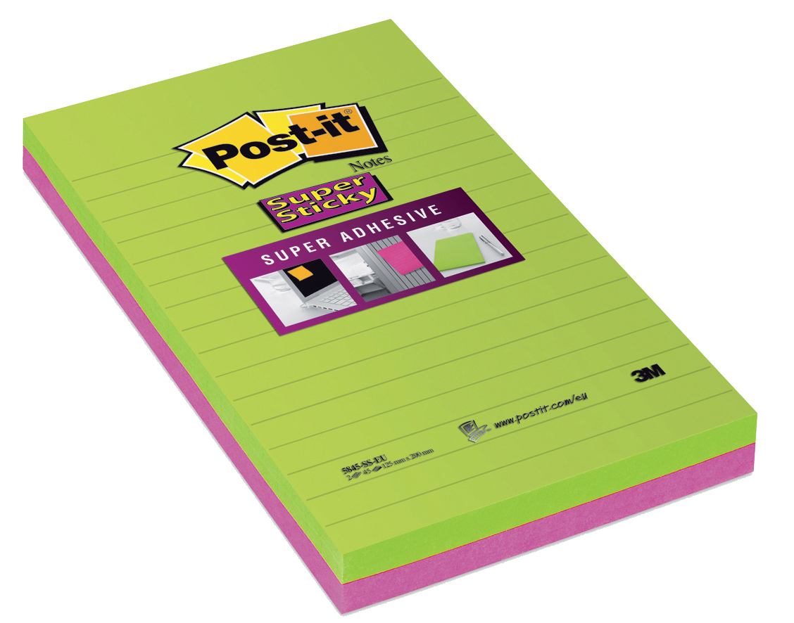 Post-it Haftnotizen Super Sticky Notes, 125 x 200 mm von Post-It