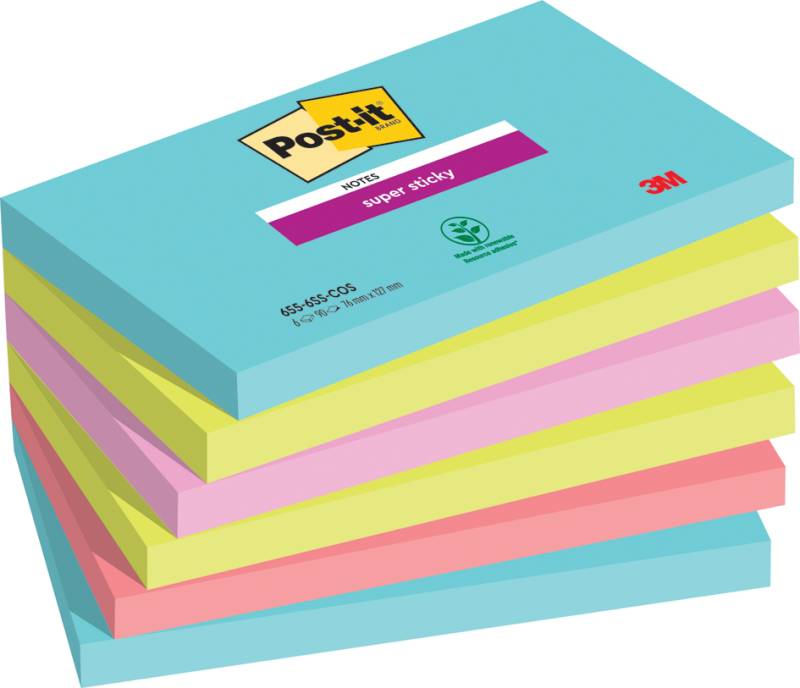 Post-it Haftnotizen Super Sticky Notes, 127 x 76 mm, Cosmic von Post-It