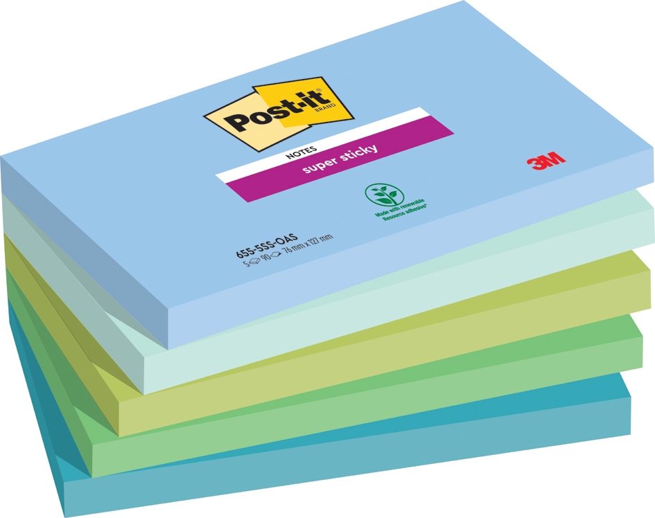 Post-it Haftnotizen Super Sticky Notes, 127 x 76 mm, Oasis von Post-It