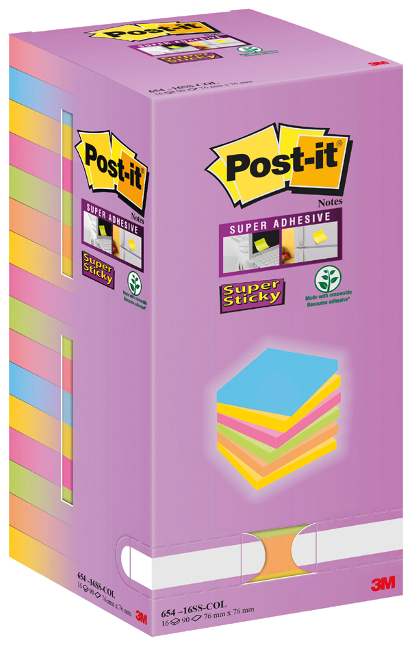 Post-it Haftnotizen Super Sticky Notes, 76 x 76 mm, Tower von Post-It