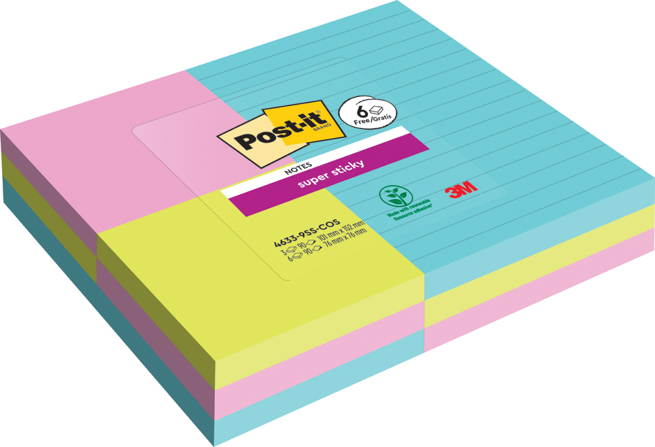 Post-it Haftnotizen Super Sticky Notes, Cosmic, Promopack von Post-It