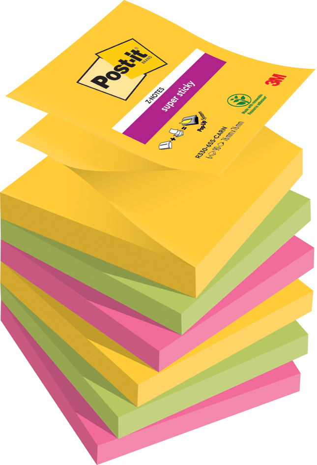 Post-it Haftnotizen Super Sticky Z-Notes, 76 x 76 mm von Post-It