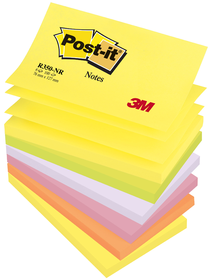 Post-it Haftnotizen Z-Notes, 127 x 76 mm, 6-farbig von Post-It