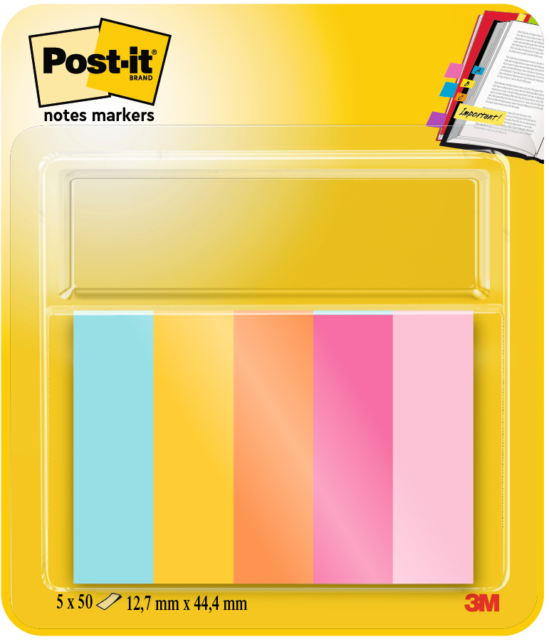 Post-it Haftstreifen Page Marker, 12,7 x 44,4 mm, Beachside von Post-It