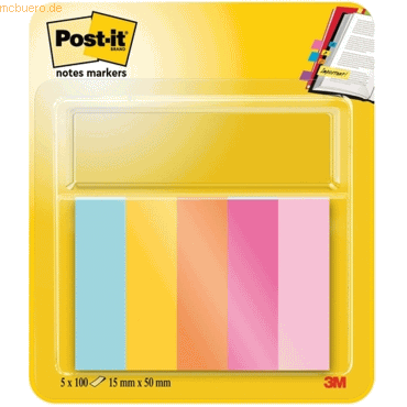 Post-it Haftstreifen Page Marker Beachside Collection, sortiert, 5 x 5 von Post-It