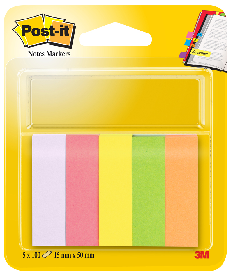 Post-it Pagemarker aus Papier, 15 x 50 mm, Neonfarben von Post-It