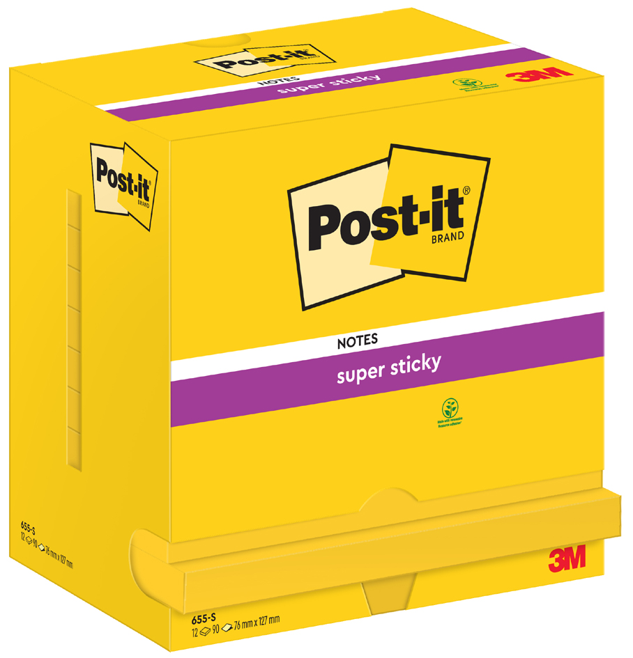 Post-it Super Sticky Notes Haftnotizen, 127 x 76 mm, gelb von Post-It