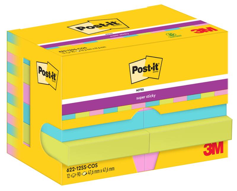 Post-it Super Sticky Notes Haftnotizen, 47,6 x 47,6 mm von Post-It