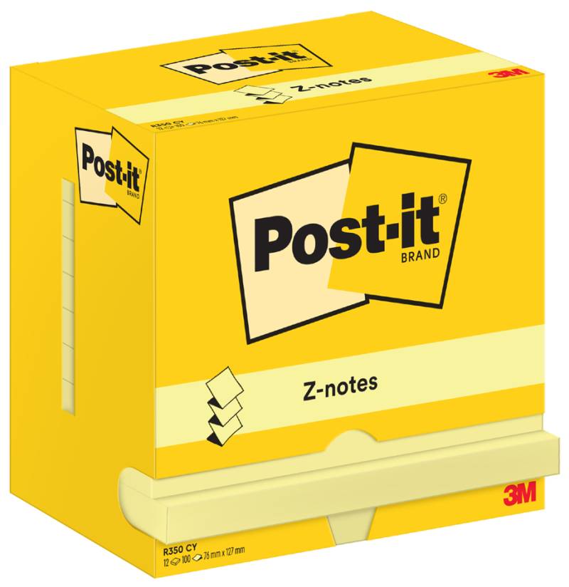 Post-it Z-Notes Haftnotizen, 127 x 76 mm, gelb von Post-It