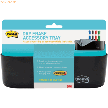 Post-it Zubehör-Korb Dry Erase Kunststoff schwarz von Post-It
