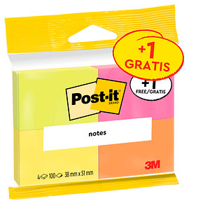 3 + 1 GRATIS: Post-it® Super Sticky Notes 653 Haftnotizen Standard farbsortiert 3 Blöcke + GRATIS 1 Blöcke von Post-it®