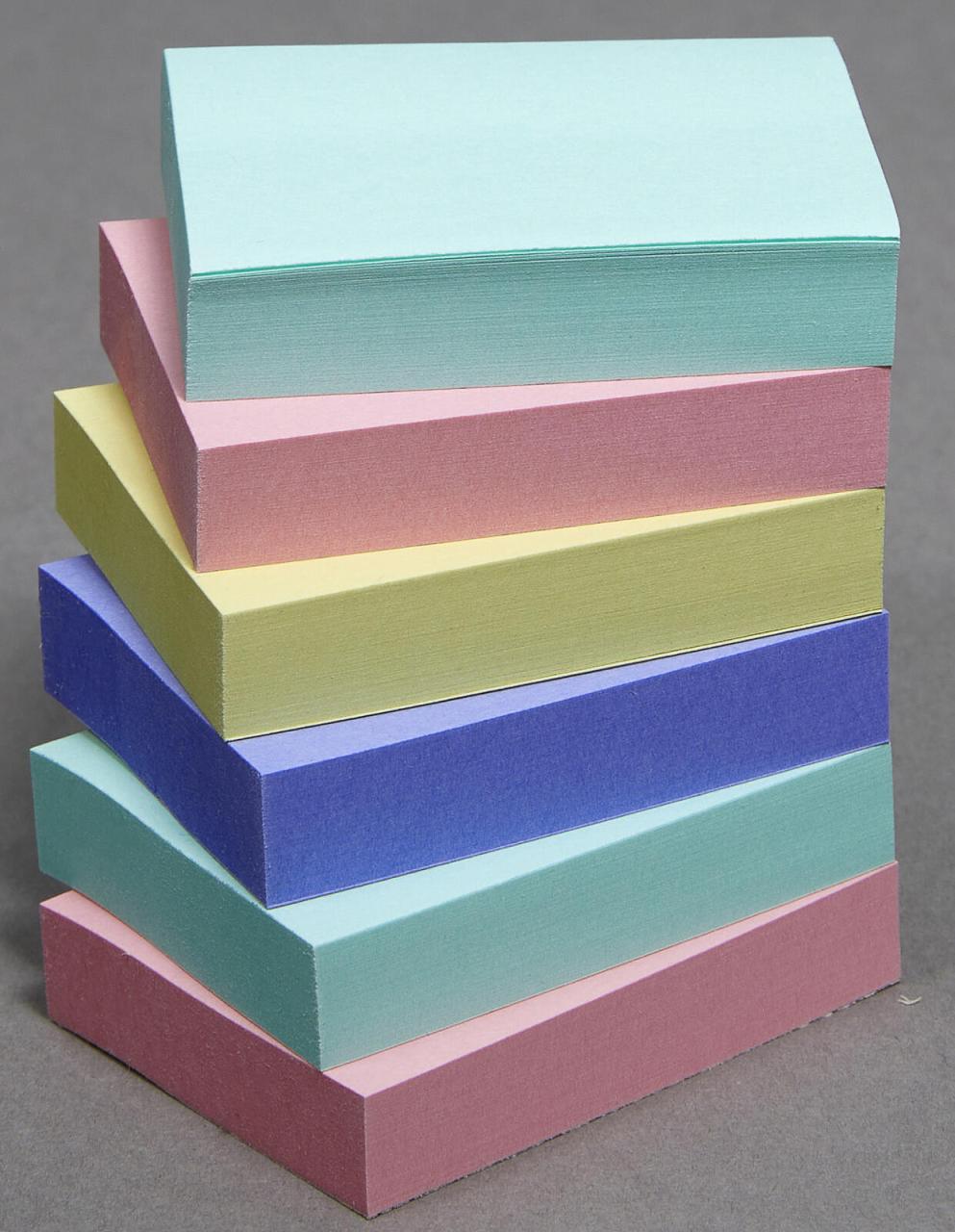 Post-it® Haftnotizen 6 Recycl.Notes 38x51, 100 Bl farbsortiert von Post-it®