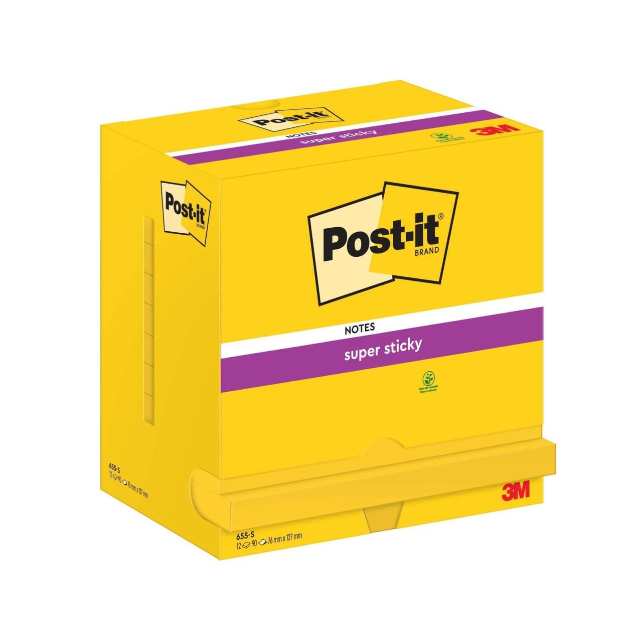 Post-it® Haftnotizen Haftnotizen Super St.76x127mm Gelb von Post-it®