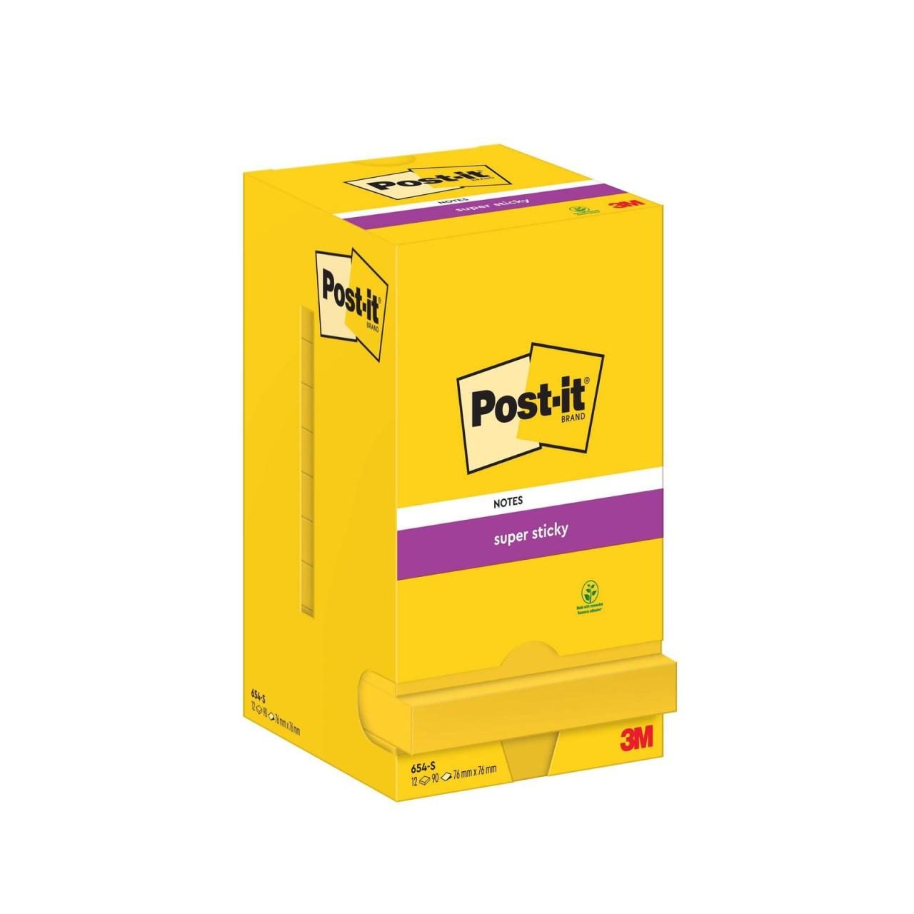 Post-it® Haftnotizen Haftnotizen Super St.76x76mm Gelb von Post-it®