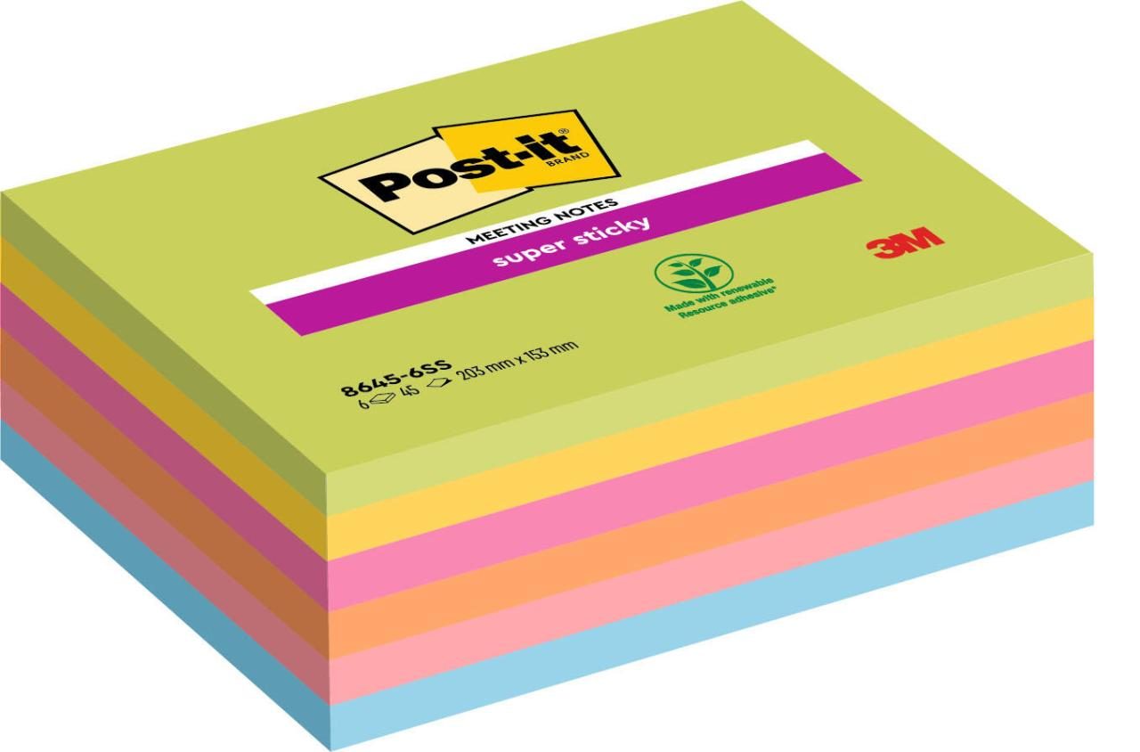 Post-it® Haftnotizen Post-it Meet.Notes 20,3x15,3cm farbsortiert von Post-it®