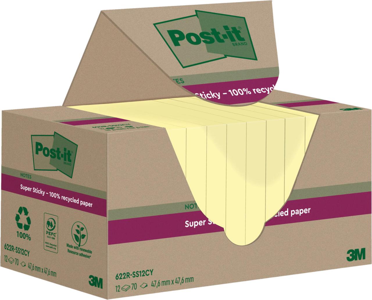 Post-it® Haftnotizen Post-it SuperSti gb 4,76x4,76 Gelb von Post-it®