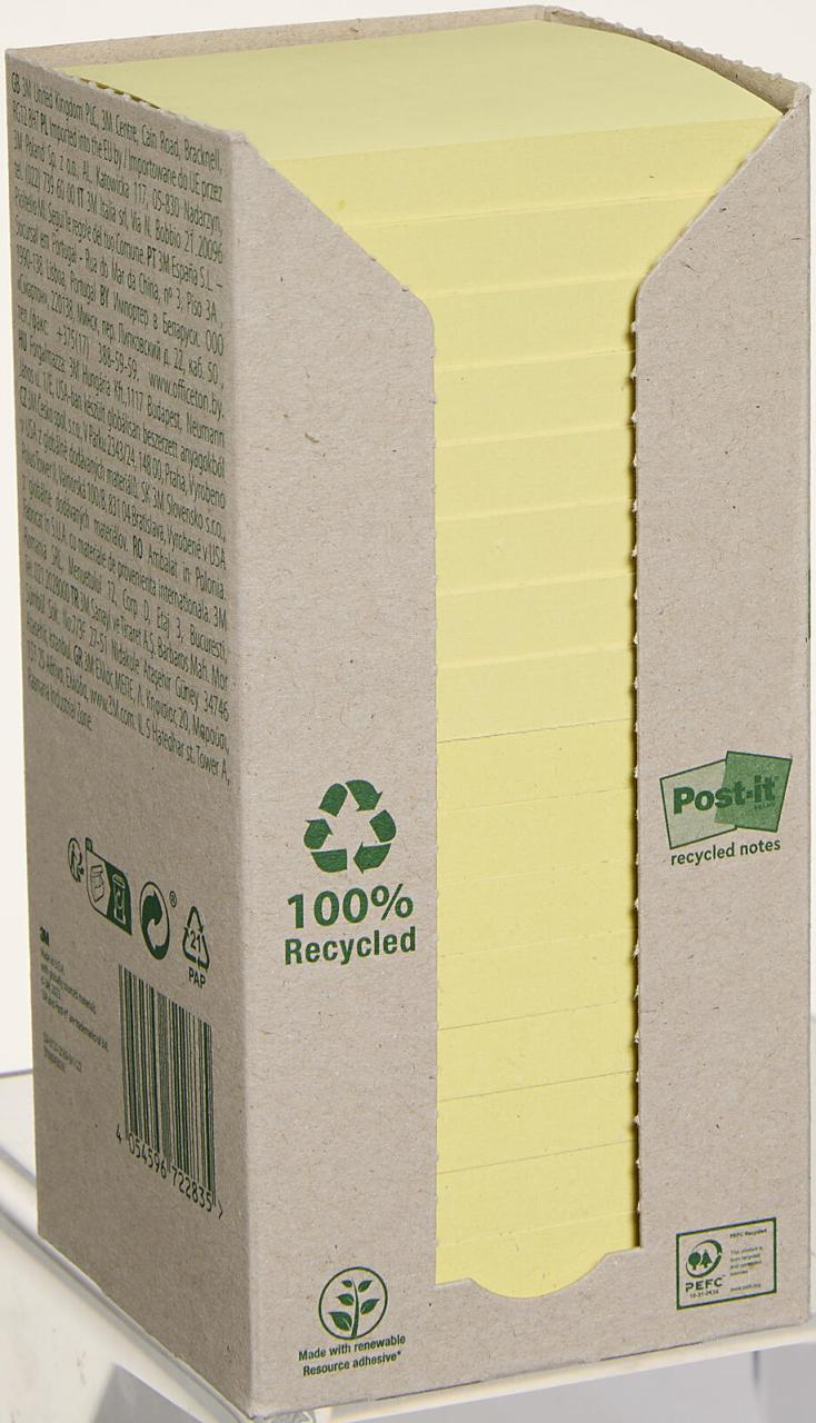 Post-it® Haftnotizen Recycling Notes Gelb von Post-it®