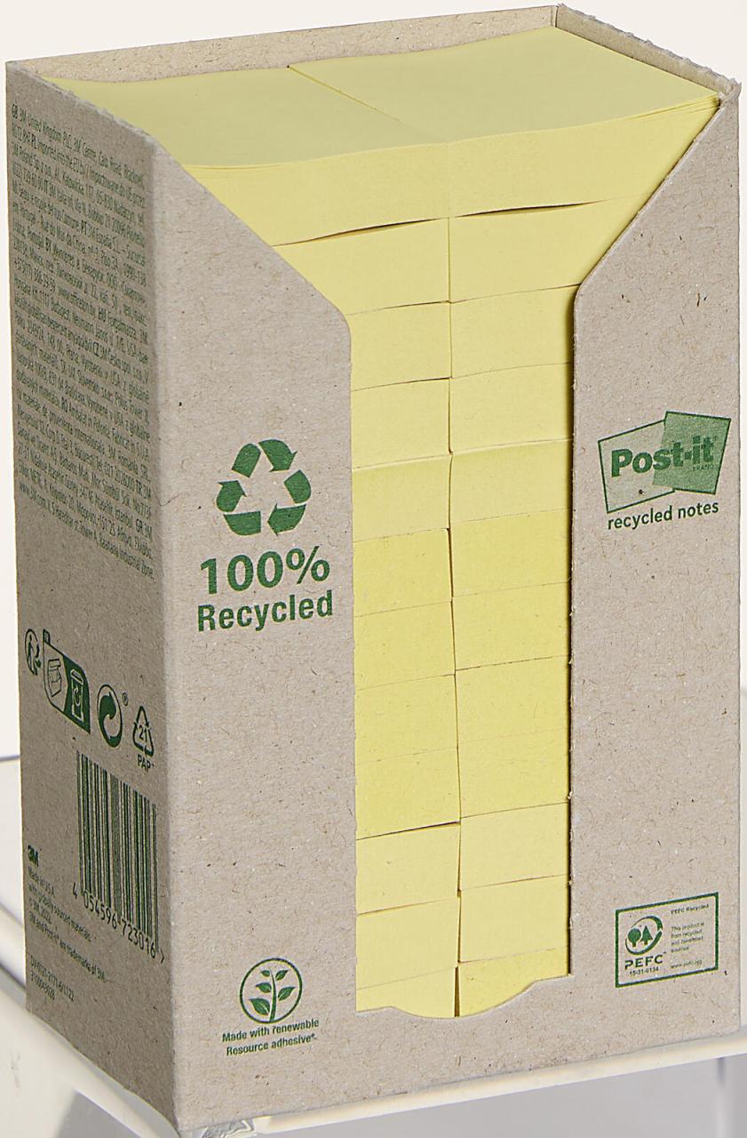 Post-it® Haftnotizen Recycling Notes Gelb von Post-it®