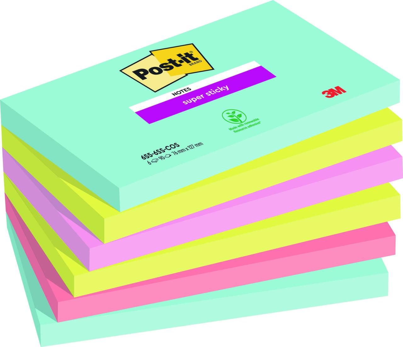 Post-it® Haftnotizen Super Sticky Miami farbsortiert von Post-it®