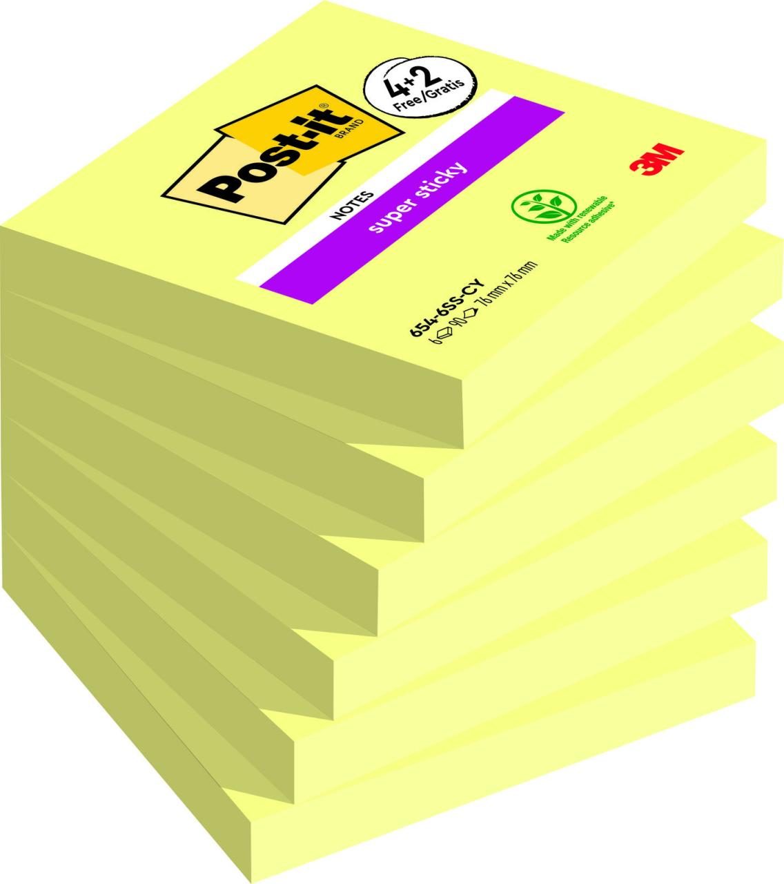 Post-it® Haftnotizen Super Sticky Notes Gelb von Post-it®