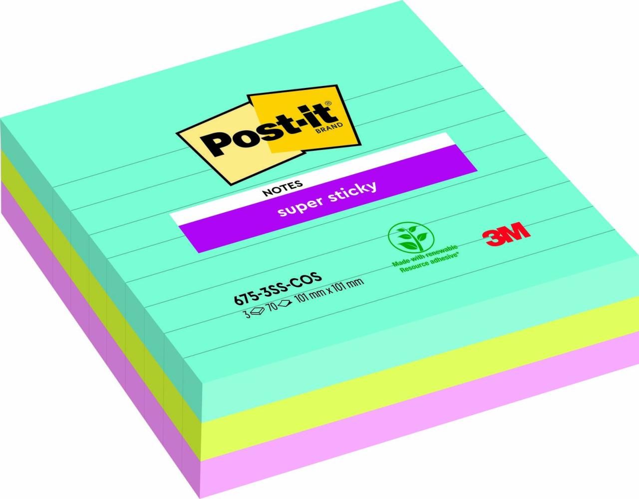 Post-it® Haftnotizen 10,0 x 10,0 cm von Post-it®