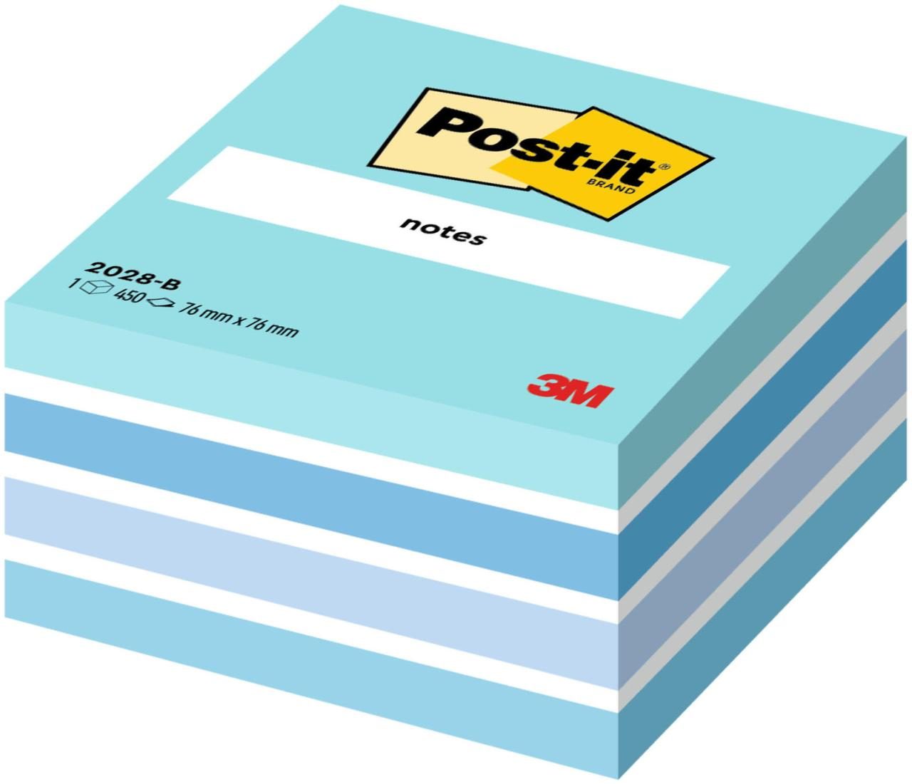 Post-it® Haftnotizen türkis, weiß, retroblau, zenblau, paradiseblau von Post-it®