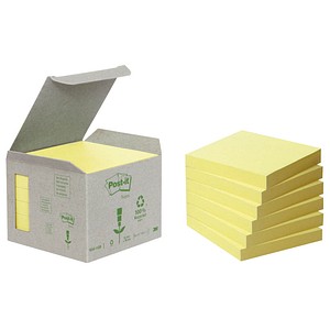 Post-it® Recycling Notes Haftnotizen 6541B gelb, 6 Blöcke von Post-it®