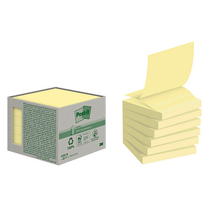 Post-it® Recycling Z-Notes Haftnotizen Standard R3301B gelb 6 Blöcke von Post-it®