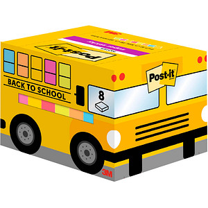 Post-it® Schulbus Haftnotizen extrastark farbsortiert 8 Blöcke von Post-it®