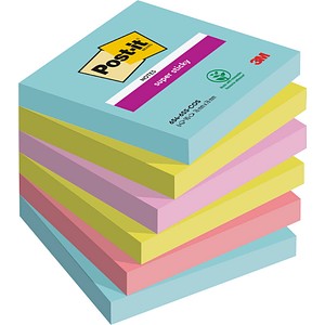 Post-it® Super Sticky Cosmic Haftnotizen extrastark farbsortiert, 6 Blöcke von Post-it®