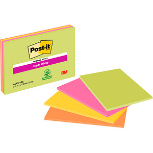 Post-it® Super Sticky Meeting Notes Haftnotizen extrastark 6445-4SS farbsortiert 4 Blöcke von Post-it®