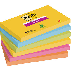 Post-it® Super Sticky Notes Carnival Haftnotizen extrastark 6556SR farbsortiert 6 Blöcke von Post-it®