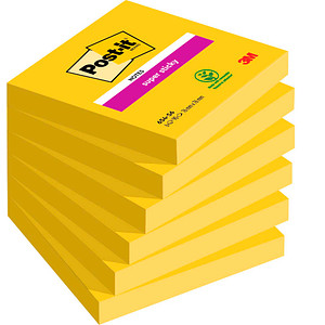 Post-it® Super Sticky Notes Haftnotizen extrastark 654-S6 gelb 6 Blöcke von Post-it®