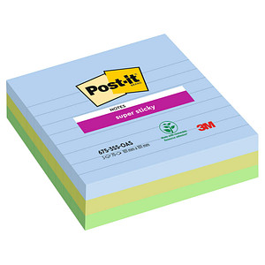 Post-it® Super Sticky Oasis Haftnotizen extrastark farbsortiert, 3 Blöcke von Post-it®