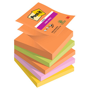 Post-it® Z-Notes Boost Haftnotizen extrastark farbsortiert 5 Blöcke von Post-it®
