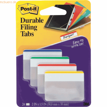 Post-it Index Index Tabs Strong flach VE=4x6 farbig von Post-it Index