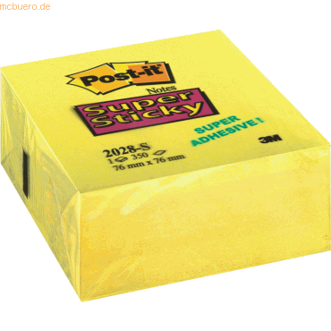 Post-it Notes Haftnotizen Super Sticky 76x76mm gelb VE=350 Blatt von Post-it Notes