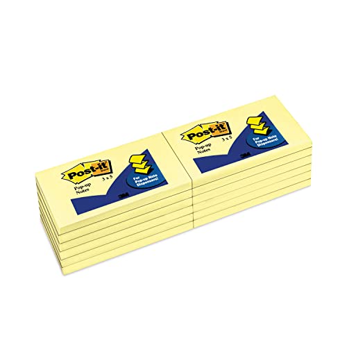 Post-It Pop-up Notes, 3 in x 5 in, Canary Yellow, 12 Pads/Pack gelb 100 Blatt Pouch selbstklebend Post-It Pop-up Notes, 3 in x 5 in, Canary Yellow, 12 Pads/Pack gelb 100 Blatt Pouch selbstklebend von Post-it