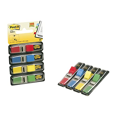 Post-it® Haftmarker Index Mini 683, blau/gelb/grün/rot, 35 Blatt (4 Stück), Sie erhalten 1 Packung á 4 Stück von Post-it
