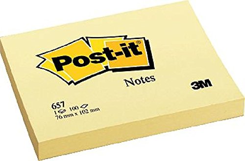 Post-it® Notes /657, gelb, 102x76mm, Inh. 100 Blatt von Post-it
