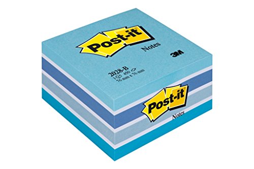 Post-it 2028B Haftnotiz Würfel, 70 g/qm, 76 x 76 mm, pastellblau, 450 Blatt - in weiteren Farben verfügbar von Post-it