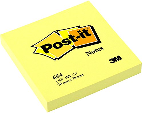 Post-it 6546 Haftnotiz Notes 76 x 76 mm, gelb, 6 Blöcke a 100 Blatt von Post-it