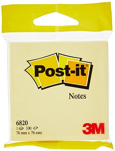 Post-it 6820GB Haftnotiz (Notes, 76 x 76 mm, 70 g/qm, 100 Blatt) gelb von Post-it