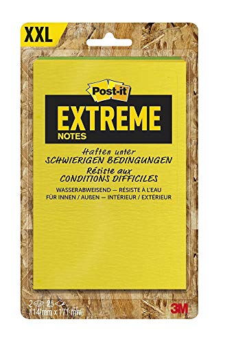 Post-it Extreme Notes 114 x 171 mm, 2 Blöcke (Gelb/grün/orange/grün) von Post-it