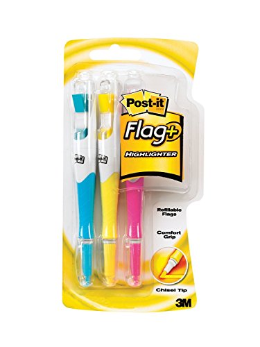 Post-it Flag + Textmarker, gelb, pink, und Blau, 50-color abgestimmte Flaggen/Textmarker, 3er Pack 2-Pack von Post-it