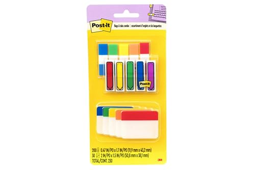 Post-it Flags and Tabs, 200 .47 in. x 1.7 in. Flags, 30 2 in. x 1.5 in. Tabs, TOTAL 230, (686-XLP) von Post-it