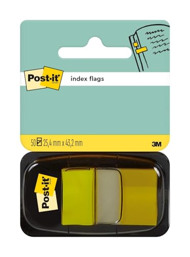 Post-it Index Haftstreifen, Standard, Gelb, 50 Stück, 25.4 x 43.2 mm - Für Dokumente und Wichtige Informationen von Post-it