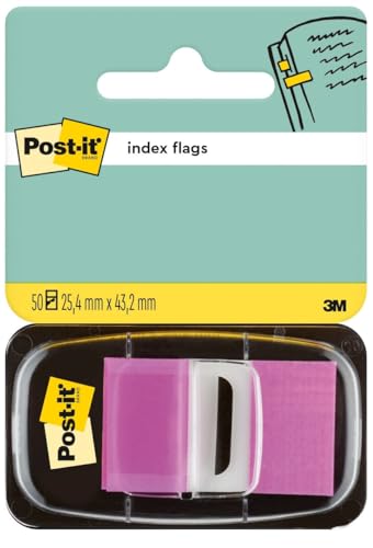 Post-it Index Haftstreifen, Standard, Violett, 50 Haftstreifen, 25.4 mm x 43.2 mm - Markierungsstreifen für Dokumente und Notizen von Post-it