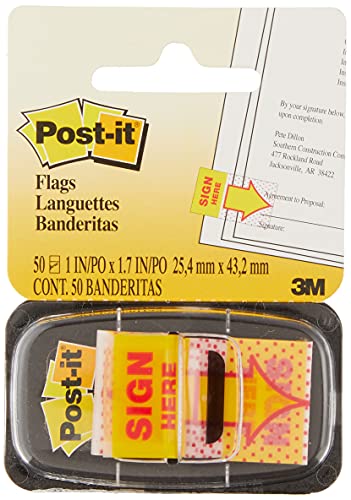 Post-it Index Haftstreifen mit Unterschriftensymbol 25 mm 50 Streifen pro Packung von Post-it